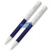 Franklin Covey Greenwich Chrome Evening Blue Ballpoint Pen and Pencil Set by StatMo.in