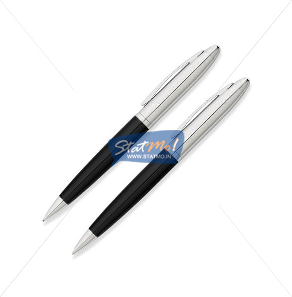 Franklin Covey Lexington Black Chrome Ballpoint Pen Pencil Set by StatMo.in