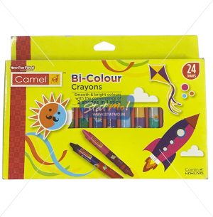 Camel Bi Colour Wax Crayons 2 Shades in 1 Stick 24 Shades by StatMo.in