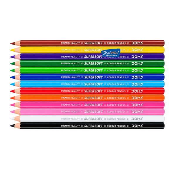 Doms Colour Pencil 12 Shades Flat Tin Pack by StatMo.in