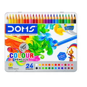 Doms Colour Pencil 24 Shades Flat Tin Pack by StatMo.in