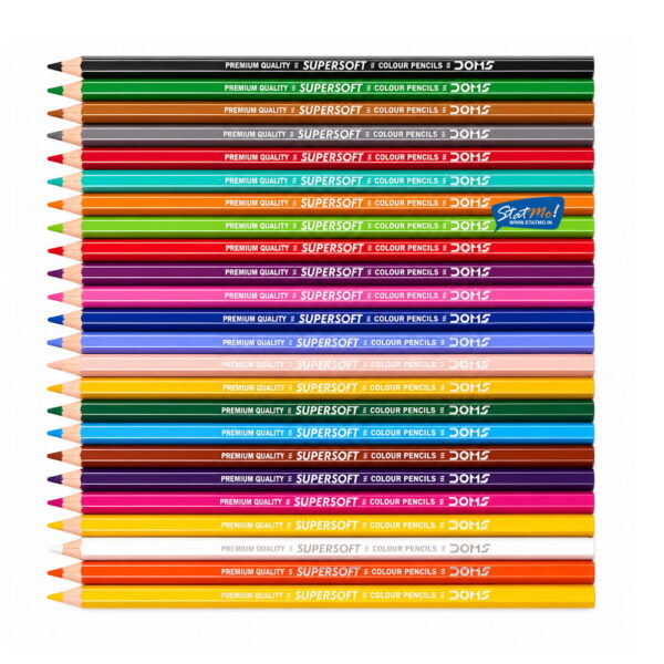 Doms Colour Pencil 24 Shades Flat Tin Pack by StatMo.in