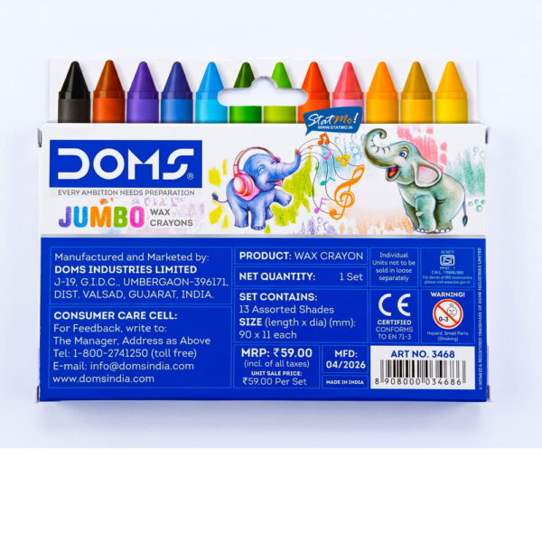 Doms Jumbo Wax Crayons 13 Shades by StatMo.in