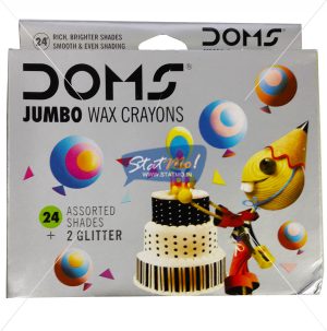 Doms Jumbo Wax Crayons 24 Shades Plus 2 Glitter by StatMo.in