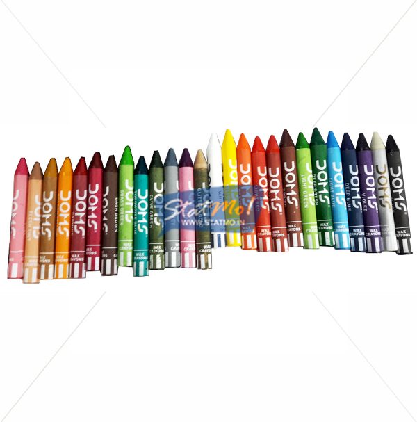 Doms Jumbo Wax Crayons 24 Shades Plus 2 Glitter by StatMo.in