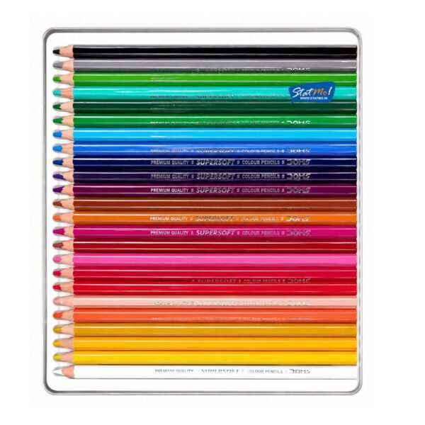 Doms Colour Pencil 24 Shades Flat Tin Pack by StatMo.in