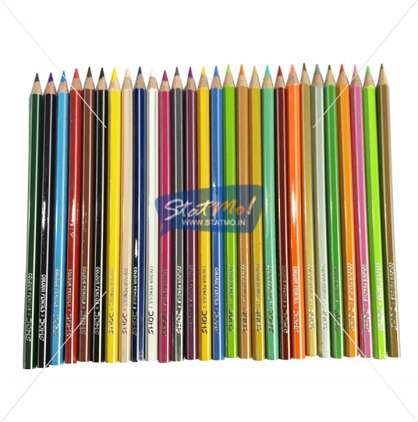 Doms Supersoft Colour Pencil 24 Shades Round Tin Pack by StatMo.in