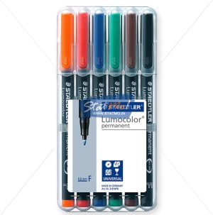 Staedtler Lumocolor Fine Permanent Marker Pen Set of 6 by StatMo.in