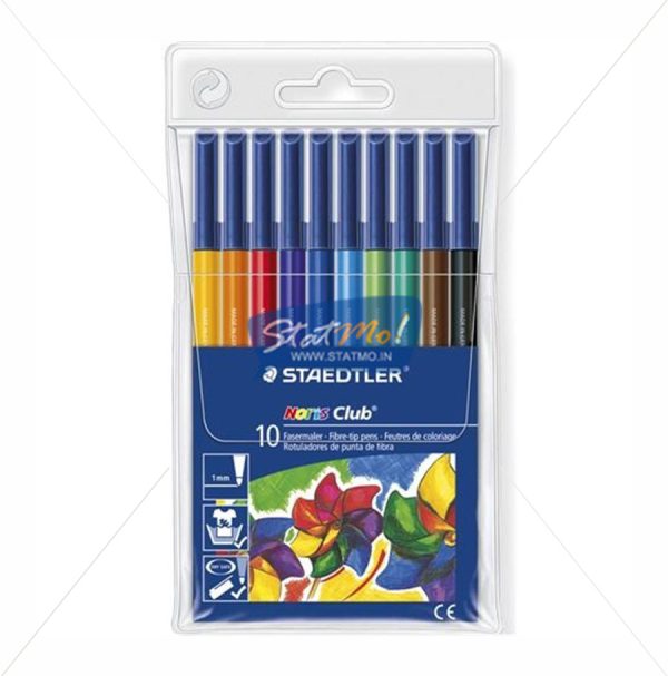 Staedtler Noris Club Fiber Tip Pen Set of 10 by StatMo.in