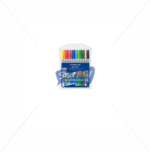 Staedtler Noris Club Fibre Tip Pen with Both Side Tip 12 Shades by StatMo.in