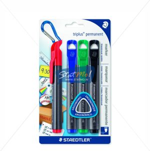 Staedtler Triplus Thick Permanent Marker Set of 4 by StatMo.in