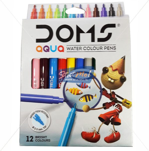 Doms Aqua Water Colour Pens 12 Shade by StatMo.in