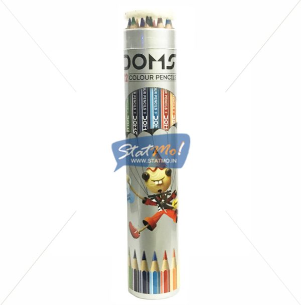 Doms Supersoft Colour Pencil 12 Shades Round Tin Pack by StatMo.in