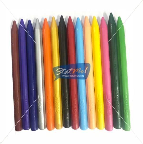 Doms Plastic Crayons 12 Shades Tin Pack by StatMo.in