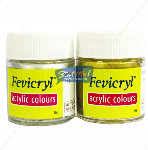 Pidilite Fevicryl Acrylic Gold and Silver Colour by StatMo.in