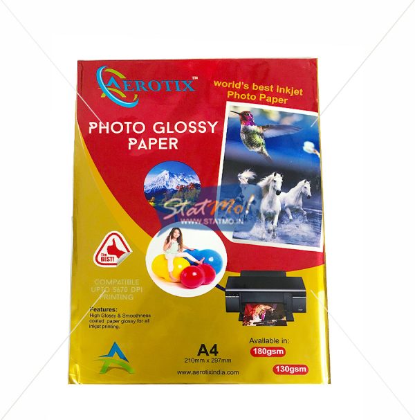 Aerotix Photo Glossy Paper 130GSM 50PC by StatMo.in