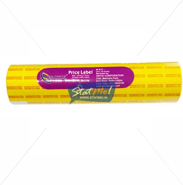 Aerotix Price Roll Yellow Mrp Print by StatMo.in