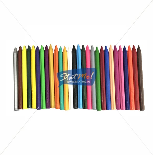 Doms Plastic Crayons 24 Shades Tin Pack by StatMo.in