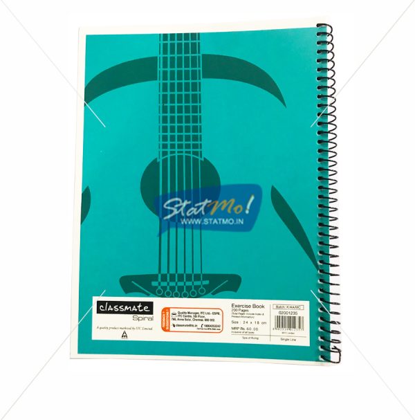 Classmate Spiral Notebook 200 Pages by StatMo.in