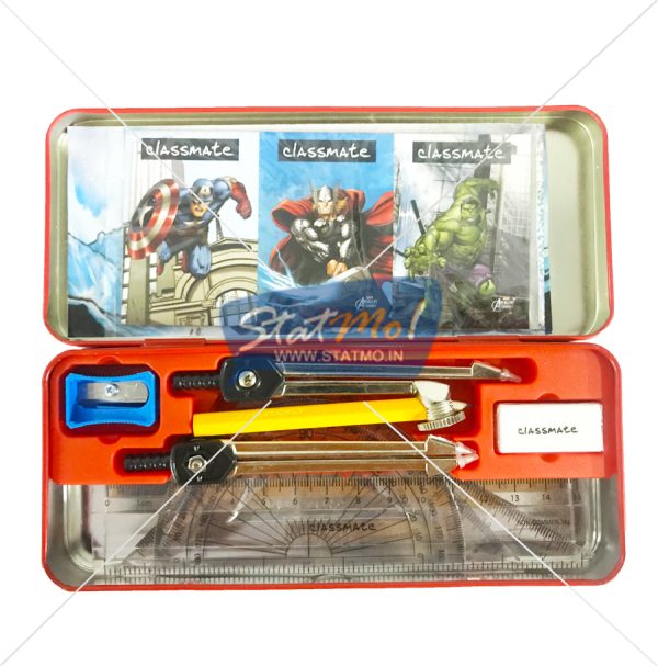 Classmate Invento Captain America Mathematical Drawing Instruments Box by StatMo.in