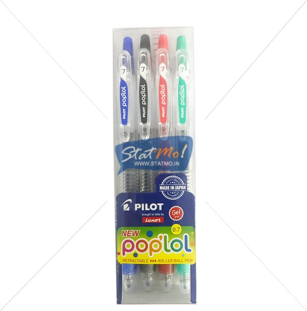 Pilot Poplol Roller Ball Pen Set of 4 by StatMo.in