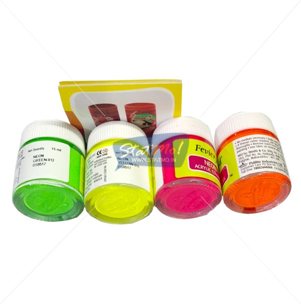 Pidilite Fevicryl Neon Acrylic Colours 4 Shades by StatMo.in