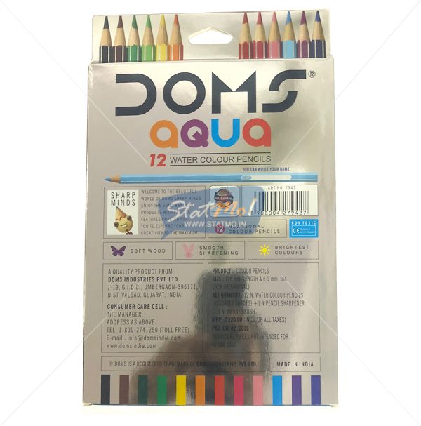 Doms Aqua Water Colour Pencils12 Shades by StatMo.in