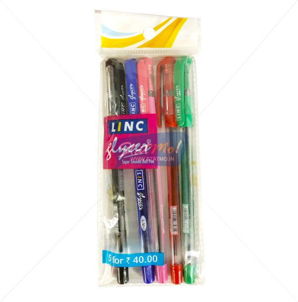 Linc Glycer Ball Pen Set of 5 Assorted Colour by StatMo.in