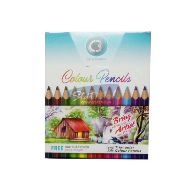 C3 Triangular Colour Pencils 12 Shades by StatMo.in