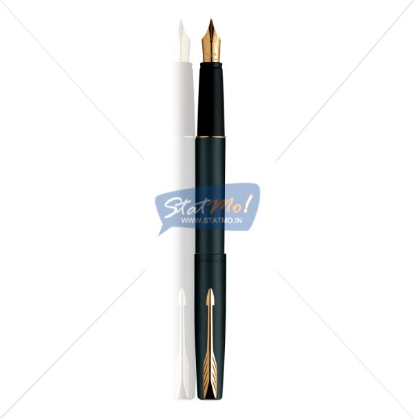 Parker Frontier Matte Black GT Fountain Pen by StatMo.in