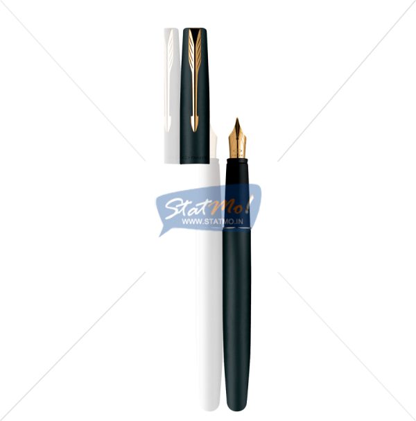 Parker Frontier Matte Black GT Fountain Pen by StatMo.in