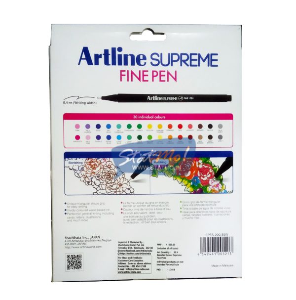 Artline Supreme Fine Pen 30 Shades by StatMo.in