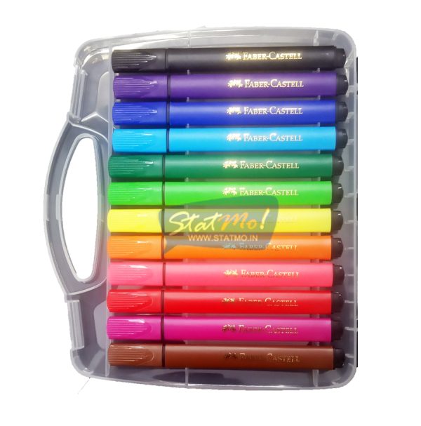 Faber Castell Fiber Tip Colour Markers 12 Jumbo Shades by StatMo.in