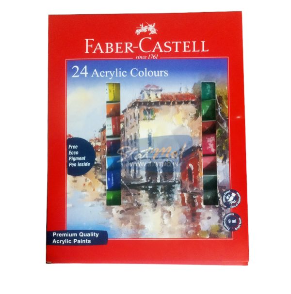 Faber Castell Acrylic Colours 24 Shades 9Ml Tube by StatMo.in