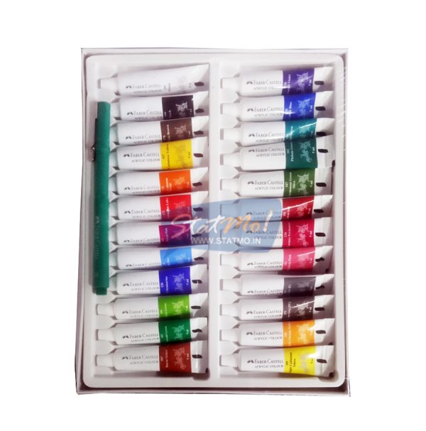 Faber Castell Acrylic Colours 24 Shades 9Ml Tube by StatMo.in