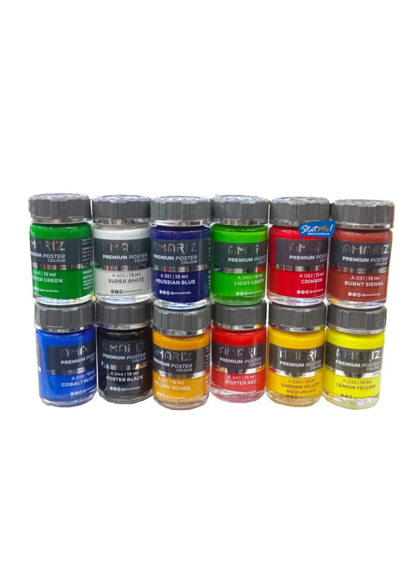 Doms Amariz Premium Poster Colours 12 Shades by StatMo.in