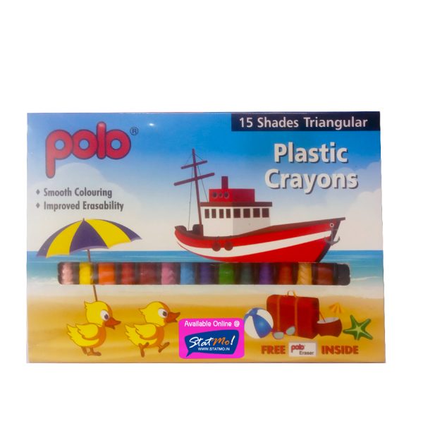 Polo Plastic Crayons 15 Shades by StatMo.in