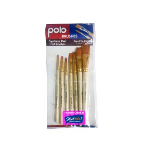 Polo Brushes Synthetic hair Flat Set of 7 by StatMo.in