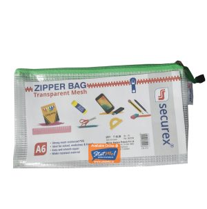 Securex Zipper Bag Transparent Mesh A6 by StatMo.in