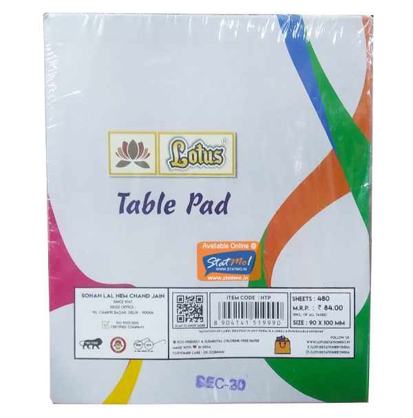 Lotus Table Pad Mix Colour 480 Sheets by StatMo.in