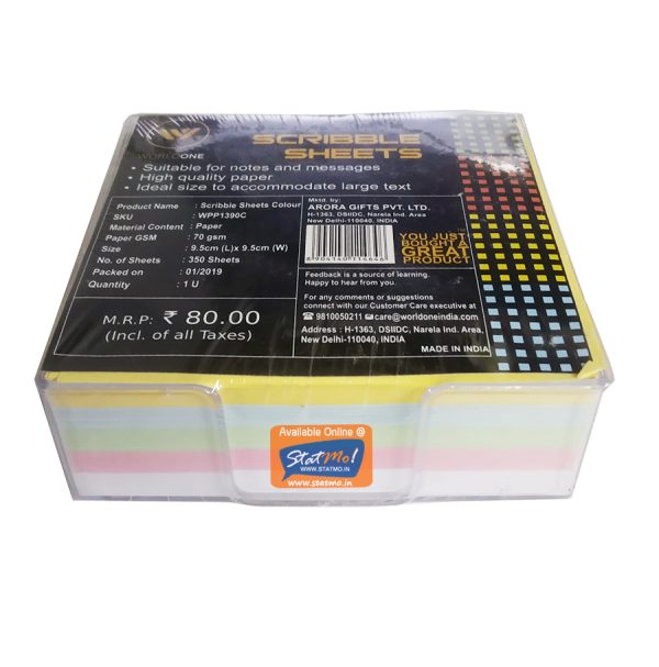 Worldone Scribble Sheets Pad Multi Color 350 Sheets by StatMo.in