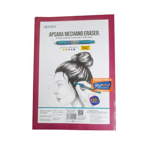 Apsara Notebook Single Line 140 Pages by StatMo.in