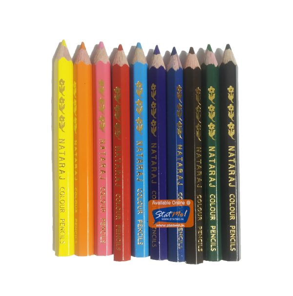 Nataraj Colour Pencils 12 Half by StatMo.in