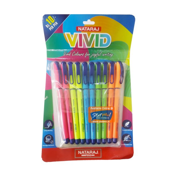 Nataraj Vivid Ball Pens by StatMo.in