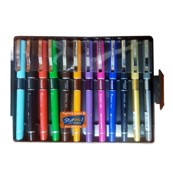 Hauser Sonic Gel Pen Assorted 12 Colour by StatMo.in