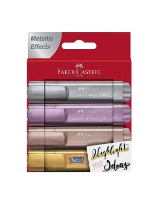 Faber Castell Metallic Textliner Assorted Colour Set of 4 by StatMo.in