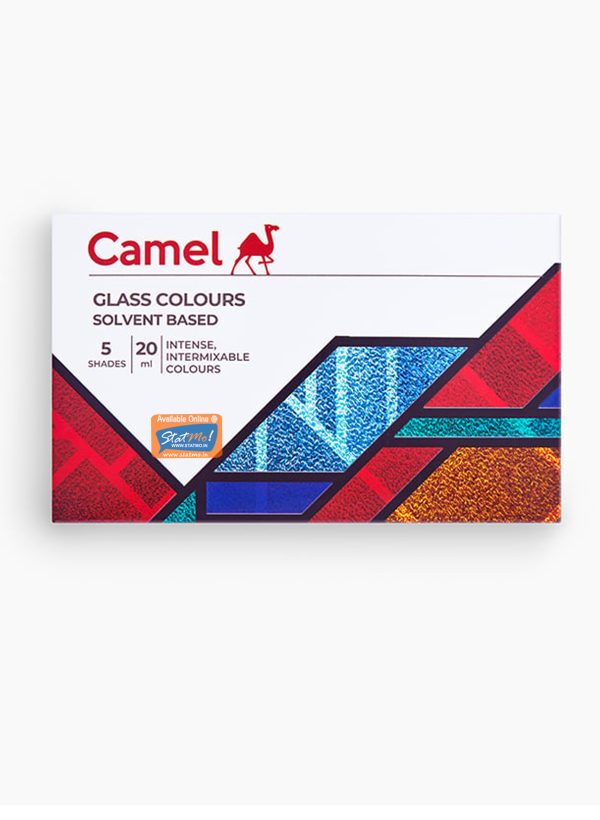 Camel Glass Colours Solvent Based Assorted 5 Shades 20Ml Each by StatMo.in