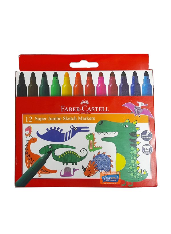 Faber Castell Super Jumbo Sketch Markers 12 Shades by StatMo.in