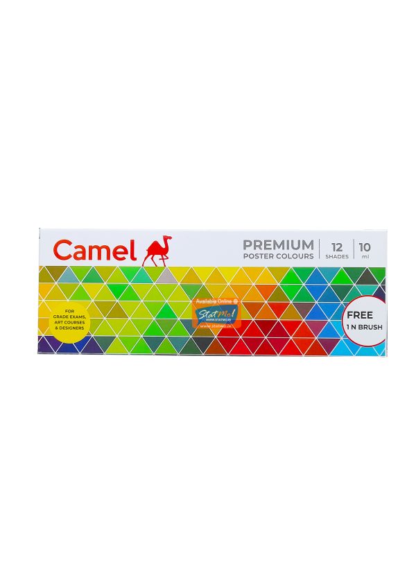 Camel Premium Poster Colours 12 Shades 10Ml by StatMo.in