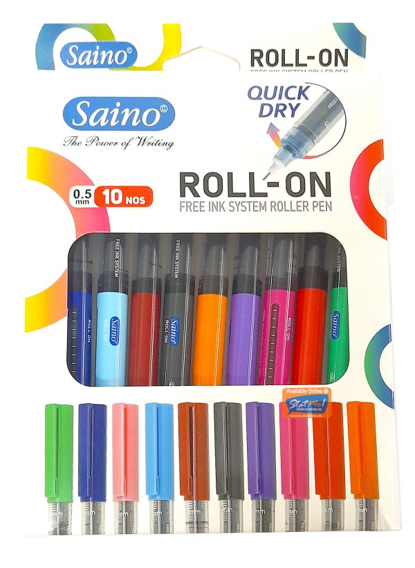 Saino Roll-on Roller Pen Assorted Set by StatMo.in